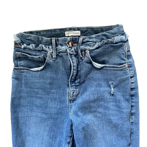 GOOD AMERICAN Good Legs Frayed Waistband Jeans Size 6 - Picture 5 of 10